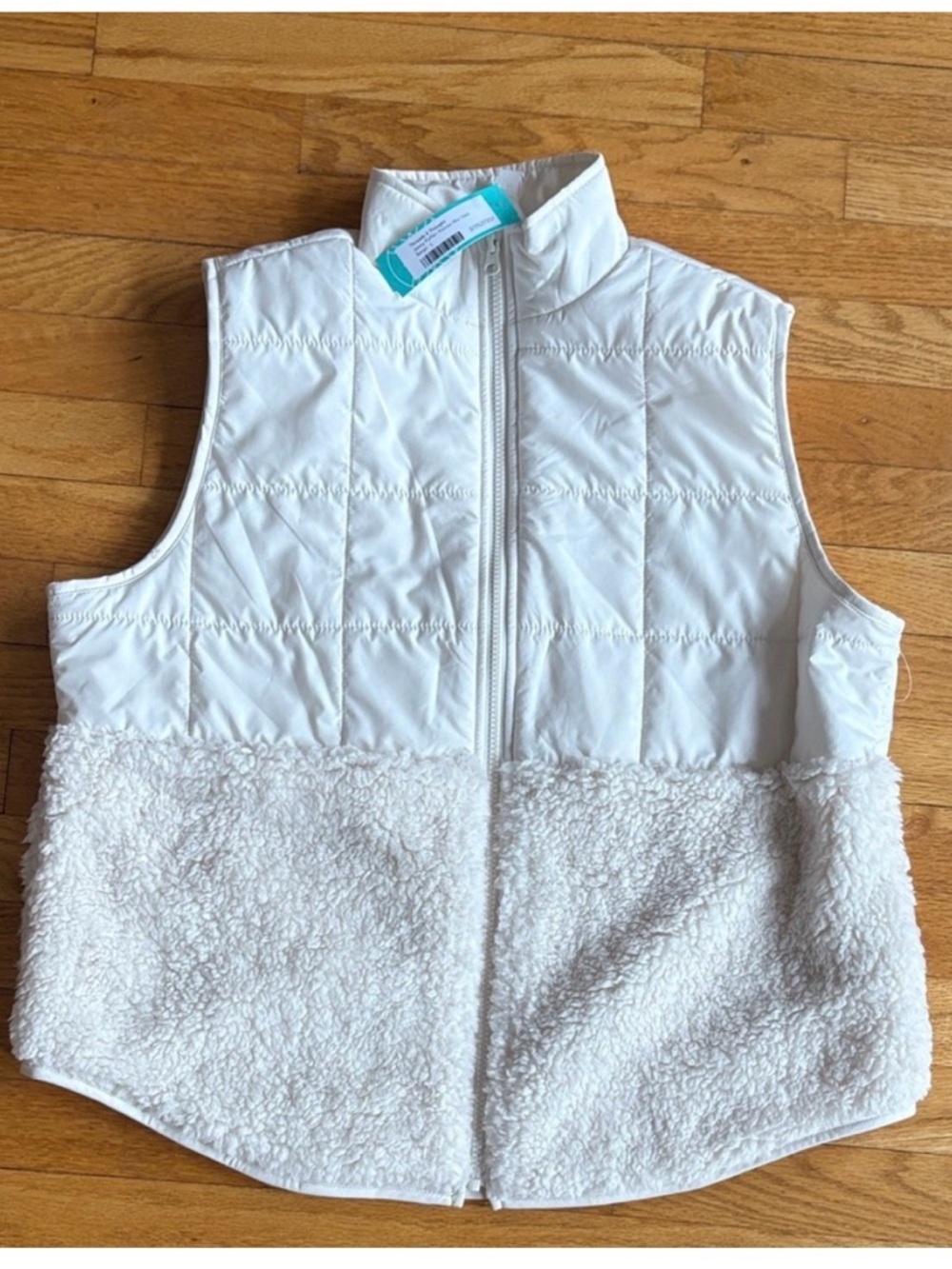 Threads 4 Thought White Quilted & Sherpa Vest